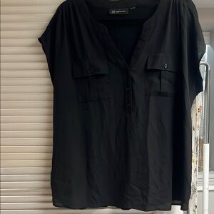 Black Button-Up Women's Top